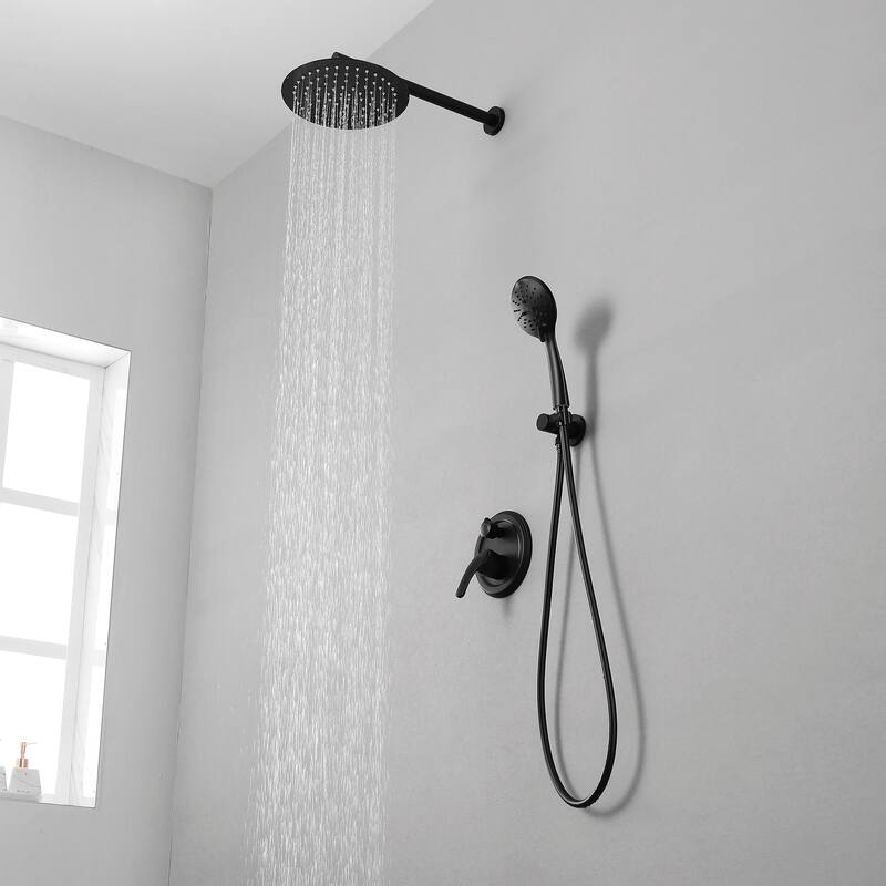 Clihome 5-Spray Patterns 10 in. Wall Mount Dual Shower Heads