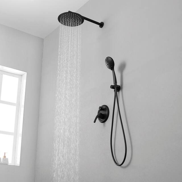 Clihome 5-Spray Patterns 10 in. Wall Mount Dual Shower Heads