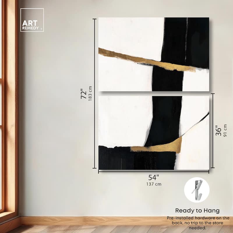 Weight of Black II Canvas Set of 2 by Art Remedy, Gallery Wrapped