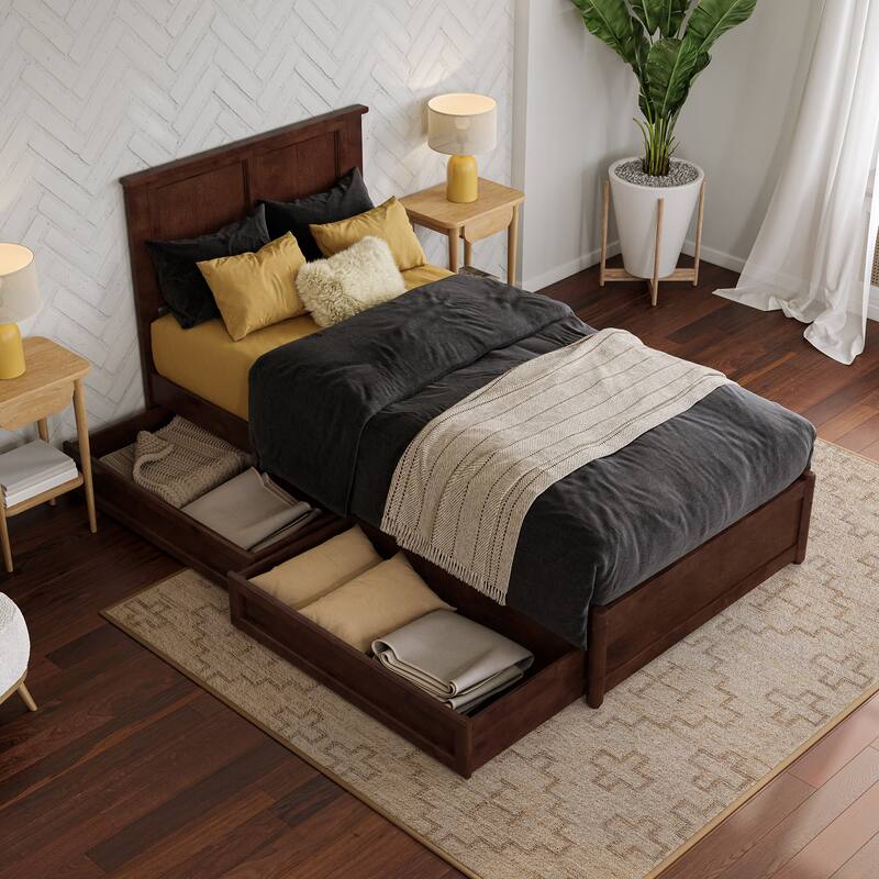 Felicity Platform Bed with Panel Footboard and Storage Drawers