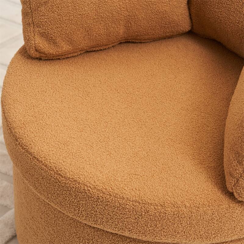 Teddy Fabric Swivel And Storage Chair w/Back Cushion For Living Room