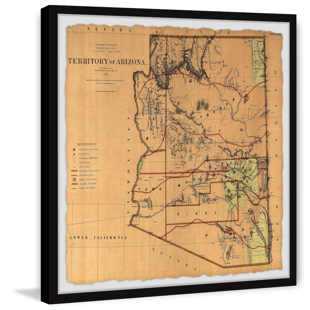 'Orange Arizona Territory' Framed Painting Print