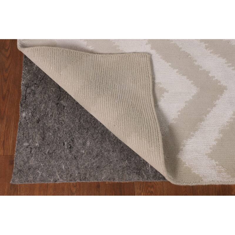 Chevron Style Nepalese Indian Area Rug Hand-Knotted Wool Carpet - 8'0" x 9'10"