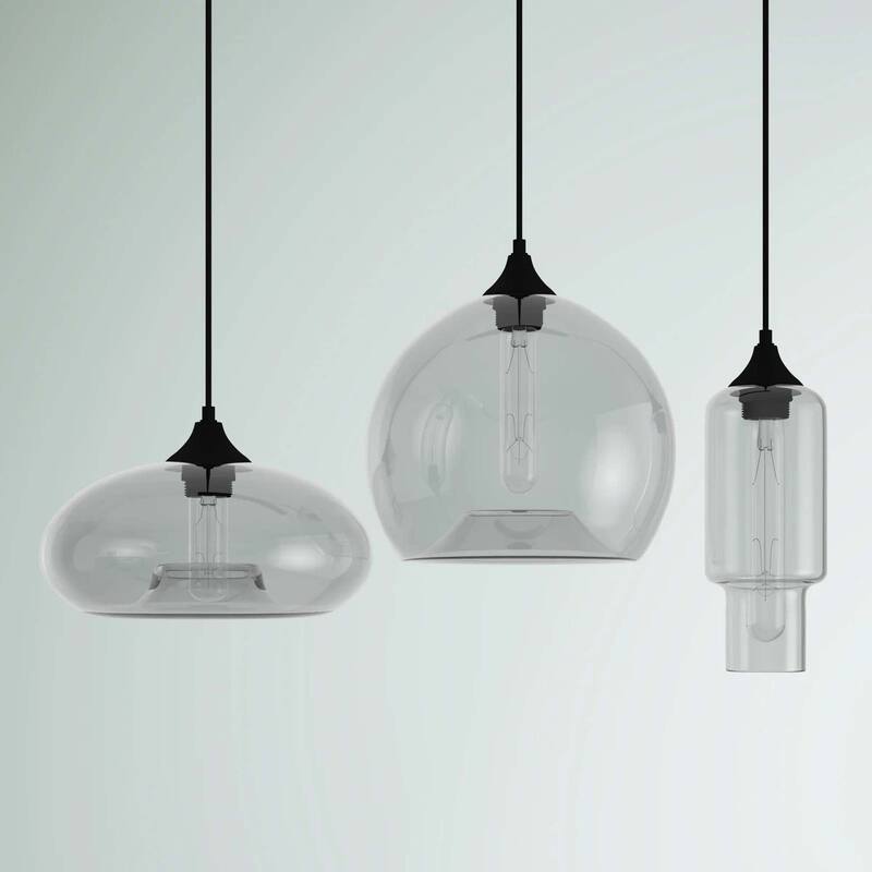 3-Light Modern Glass Cluster Pendant Light with Clear Glass Globe for Kitchen Island Dining/ Living Room