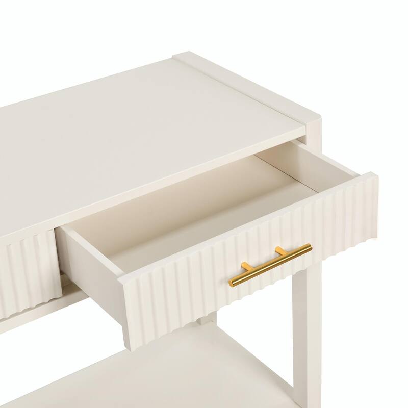 High-Quality Entryway Console Table with Vertical Stripe Drawers