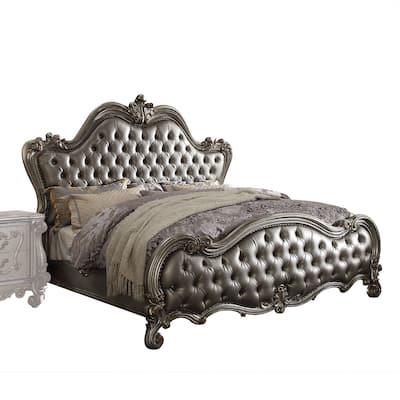 Klinger Silver and Antique Platinum Bed with Arched Headboard