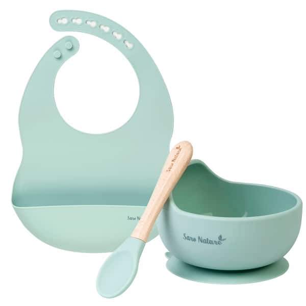 slide 2 of 10, Nordic Silicone Wave Wave Bowl & Bib Feeding Set