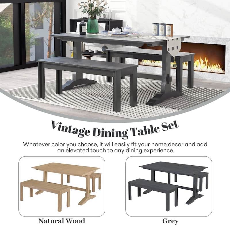 3-Piece Retro Dining Set for Dining Room