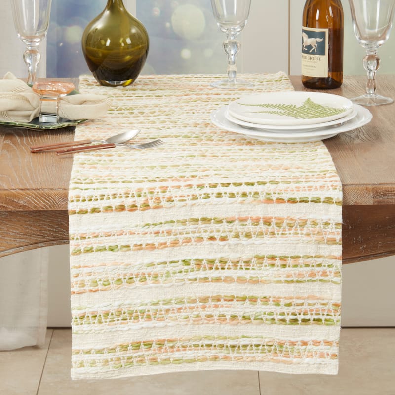 Contemporary Stripe Woven Table Runner - 16"x72"