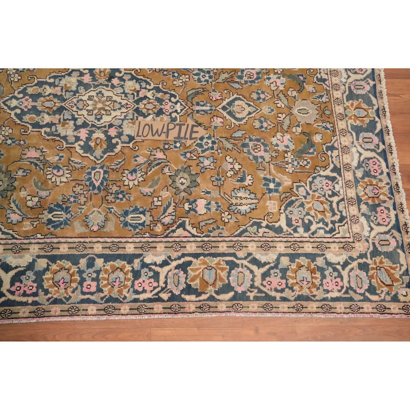Hand Knotted Oriental 100% Wool Carpet Traditional Floral Brown Kashan Area Rug - 6' 3'' X 4' 2''