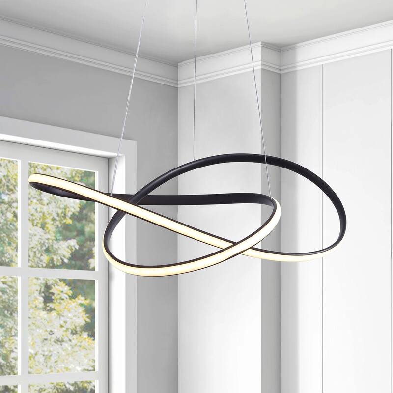 Modern 1-Light Wavy Line Design LED Pendant Lighting Fixture