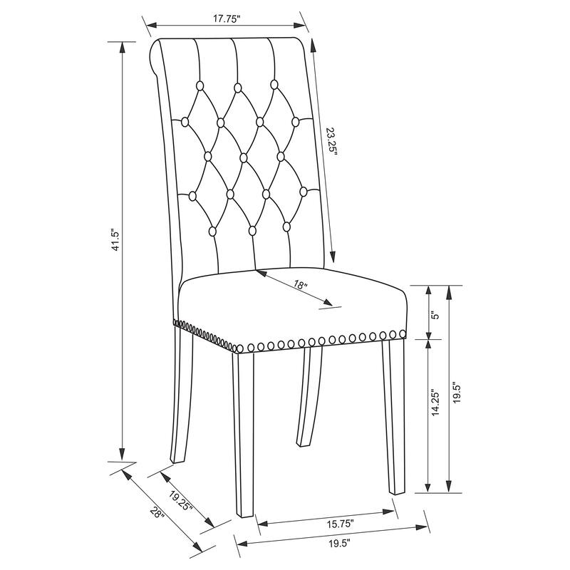 2pc Set Luxurious Feel Button-Tufted High Back Elegant Rolled Top Velvet Fabric Upholstered Nailhead Trim Tapered Legs