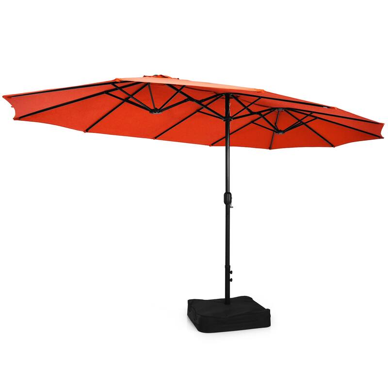 Gymax 15 ft Double-Sided Patio Twin Umbrella Extra-Large Market