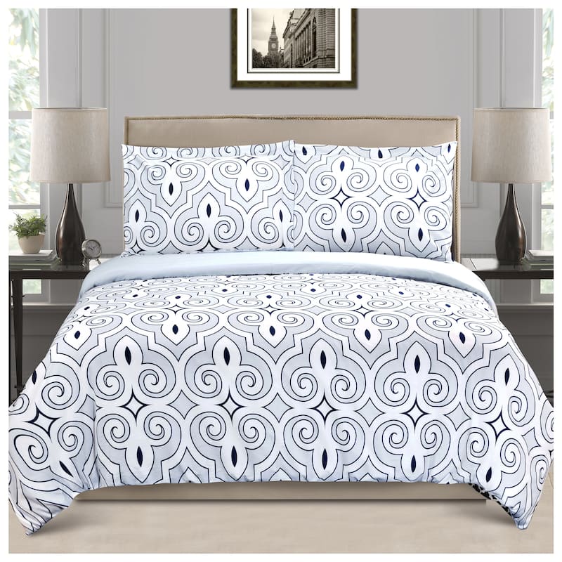 Superior Clarendon Reversible Cotton Duvet Cover Set