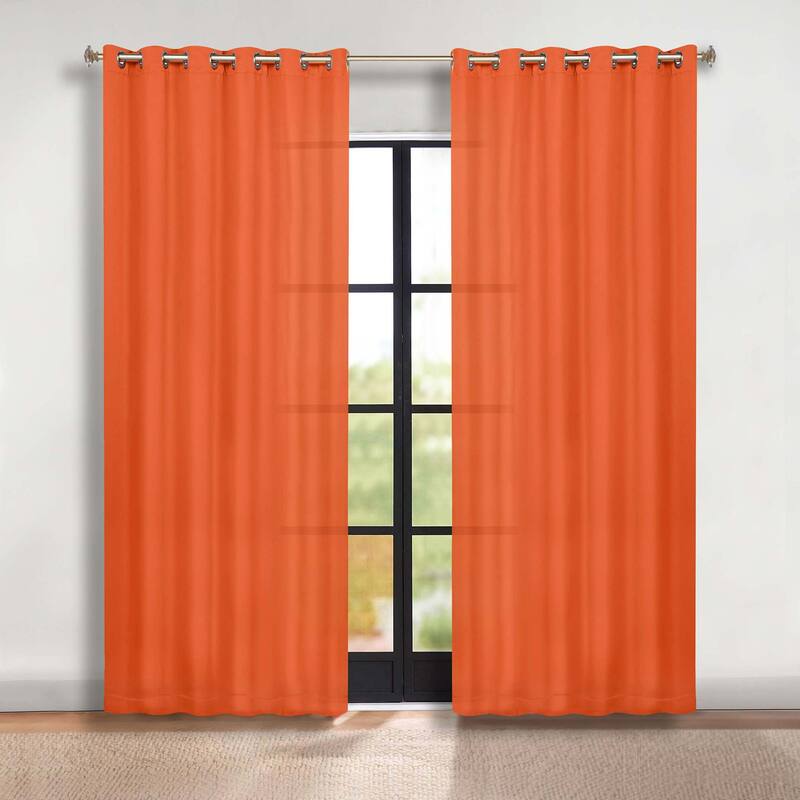 Superior Solid Machine Washable Room Darkening Grommet Blackout Curtains, Set of 2