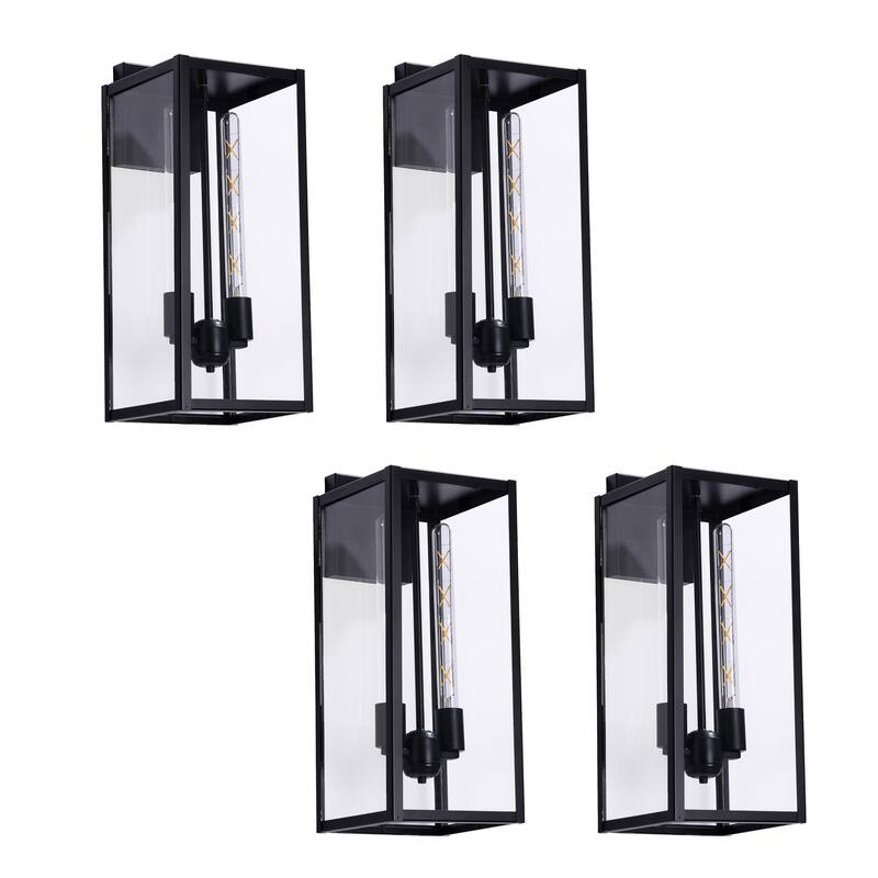 4-pack 1-light/2-light Metal Outdoor Wall Sconce Weather-resistant