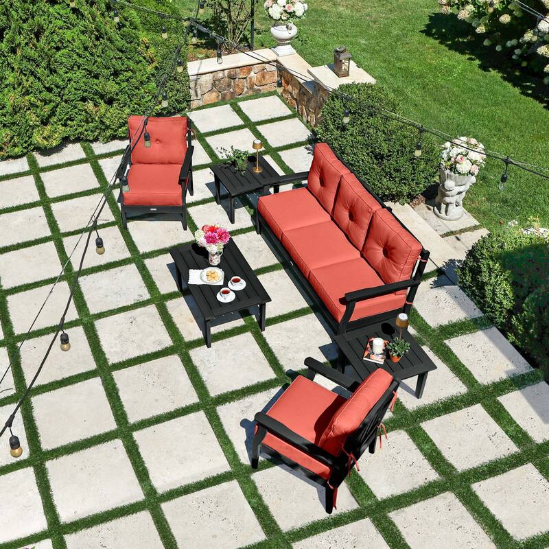 HIGHWOOD Lehigh 6-Piece Couch and Chair Deep Seating Set