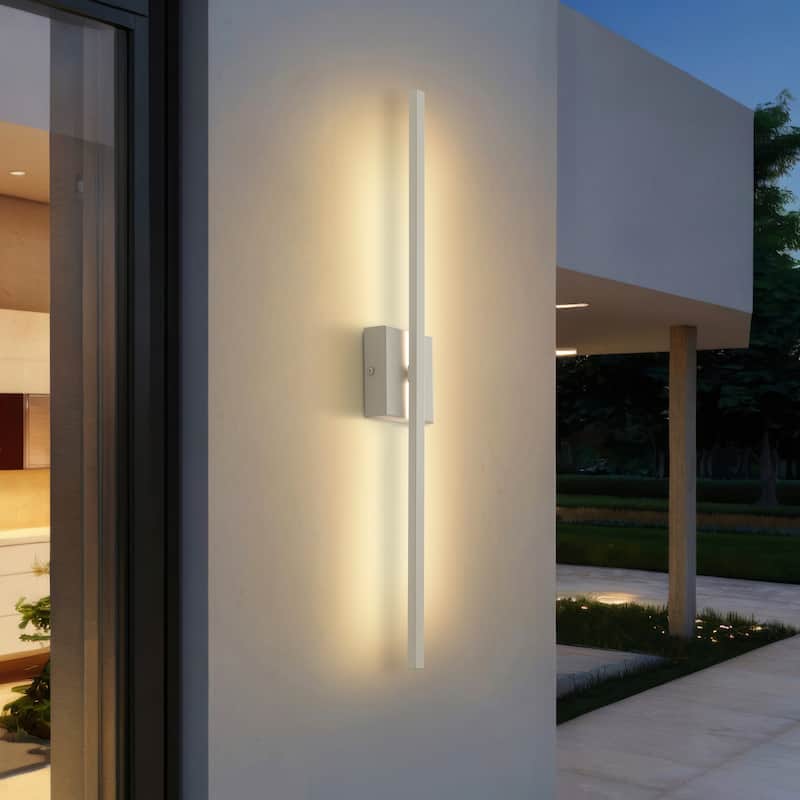 Palco Modern Minimalist Indoor/Outdoor Metal 350-Degree Rotatable Dimmable Integrated LED Wall Sconce, by JONATHAN Y