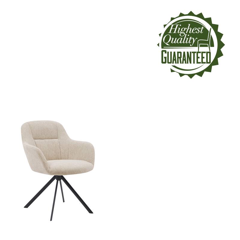 Porthos Home Sid Swivel Fabric Dining Chair with Steel Legs