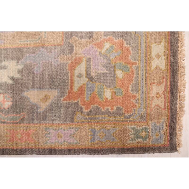 ECARPETGALLERY Hand-knotted Modern Oushak Charcoal Wool Rug - 7'11 x 9'11