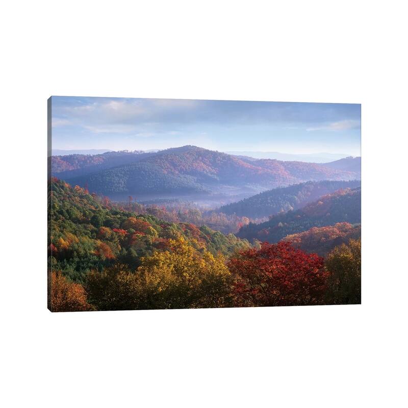 iCanvas "Autumn Deciduous Forest From The Blue Ridge Parkway, North Carolina" by Tim Fitzharris Canvas Print