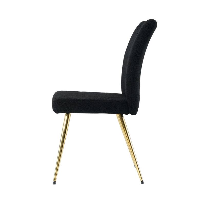 Modern Teddy Upholstered Dining Chair with Metal Legs (set of 4) - N/A
