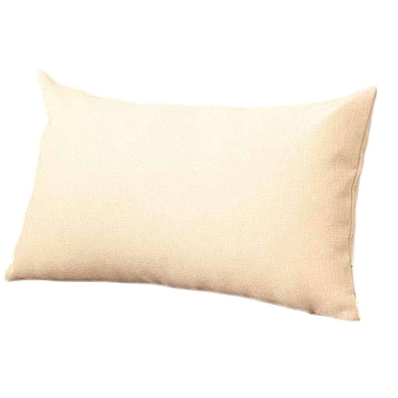 Set of Four 12" X 20" Ivory Fabric Lumbar Throw Pillows