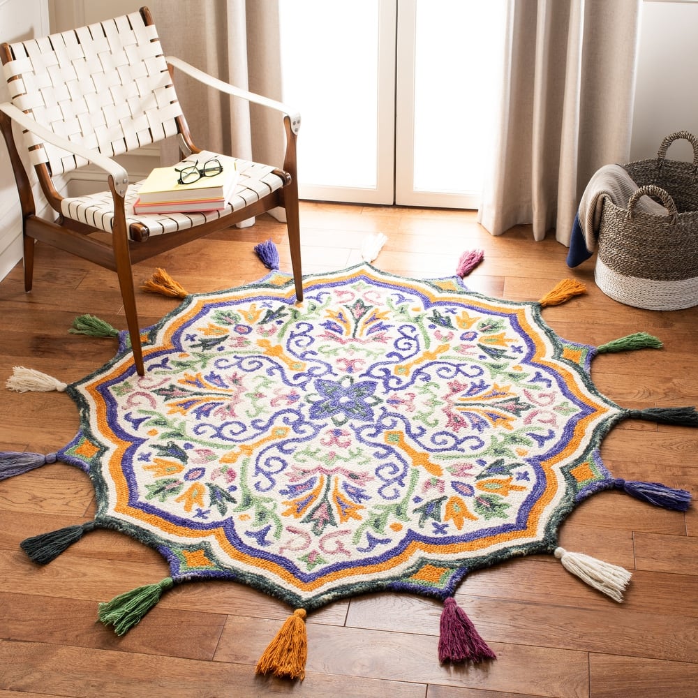 SAFAVIEH Handmade Novelty Lupe Bohemian Floral Wool Rug