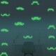 preview thumbnail 2 of 0, Walplus Peel and Stick Glow In The Dark Moustache Wall Stickers Home Room Decor
