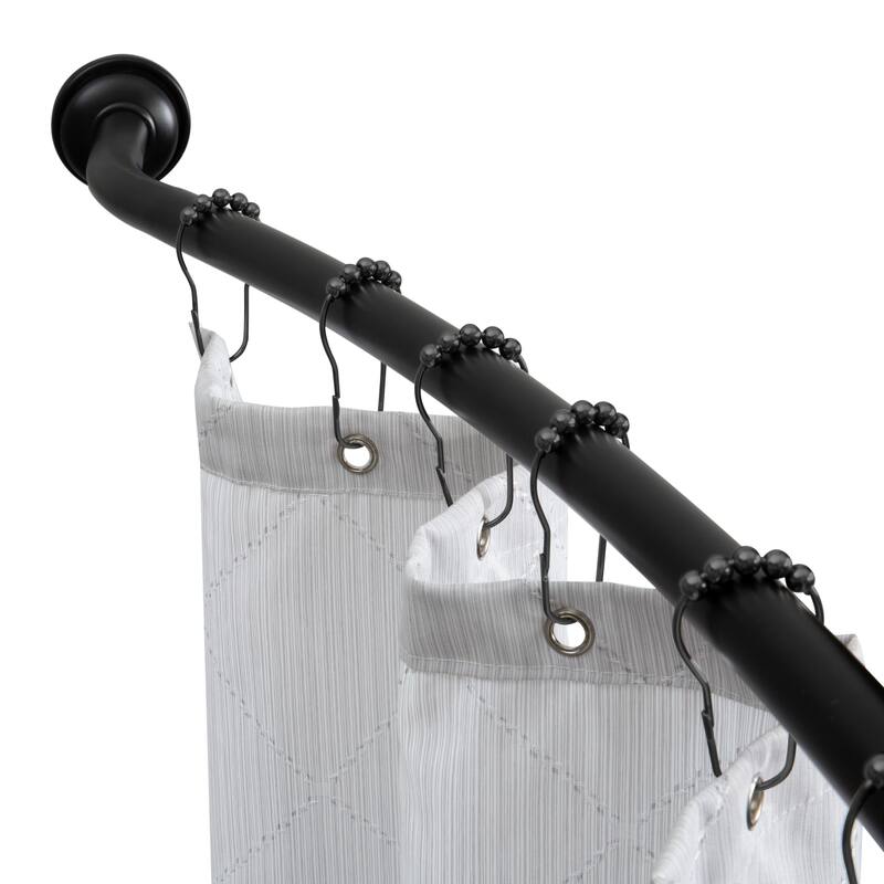Bath Bliss Curved Shower Rod in Matte Black - Matteblack