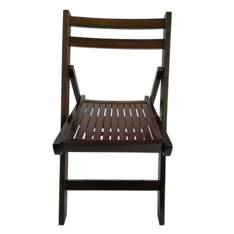 Slatted folding wood event chairs with set of 4