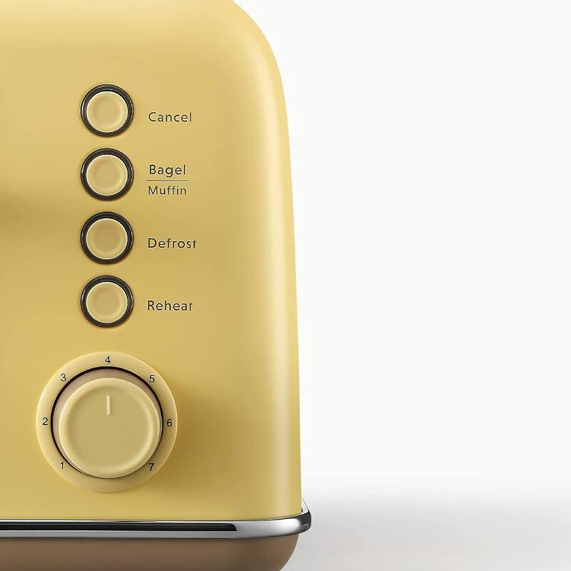 BUYDEEM 4-Slice Stainless Steel Toaster with Extra Wide Slots,7-Shade Settings