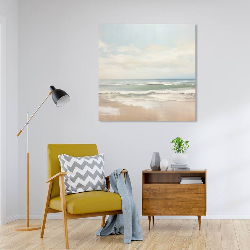 Wynwood Studio Canvas Nature and Landscape On the Shores Brown and Tan Nautical & Coastal Wall Art Canvas Print - 30 x 30