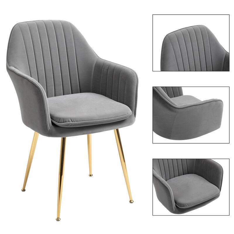 AVAWING Accent Arm Chairs Set of 2 Upholstered Velvet Dining Chairs