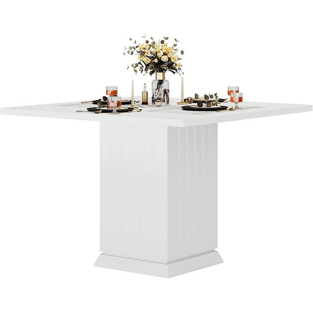 Modern Square Dining Table for 4 People Wood Table with Durable Particle Board Top - 35.43” x 35.43” x 29.53”