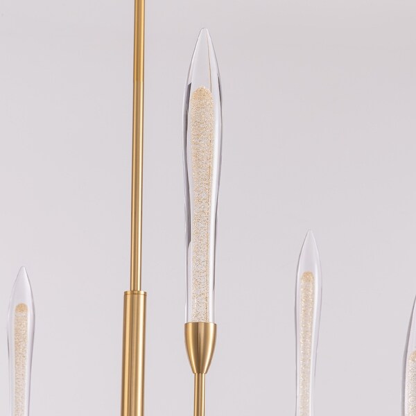 Alina - 9-Light Integrated LED Brass Chandelier, Rotatable