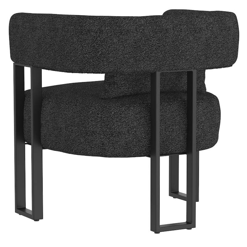 Contemporary Boucle Fabric Accent Chair