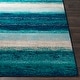 preview thumbnail 3 of 8, Nurzhan Teal Contemporary Striped Area Rug - 8'10" x 12'9" - 8'10" x 12'9"