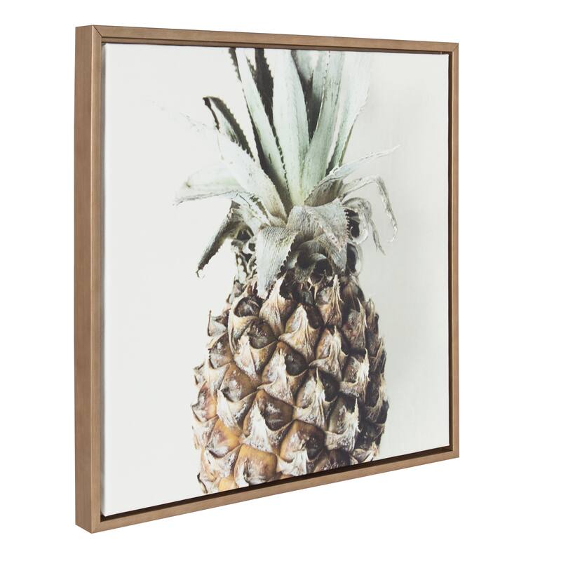 Kate and Laurel Sylvie Solo Pineapple Framed Canvas by F2 Images