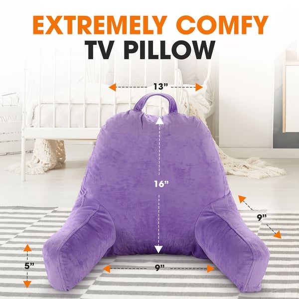 dimension image slide 4 of 10, Cheer Collection Kids Memory Foam TV And Reading Pillow