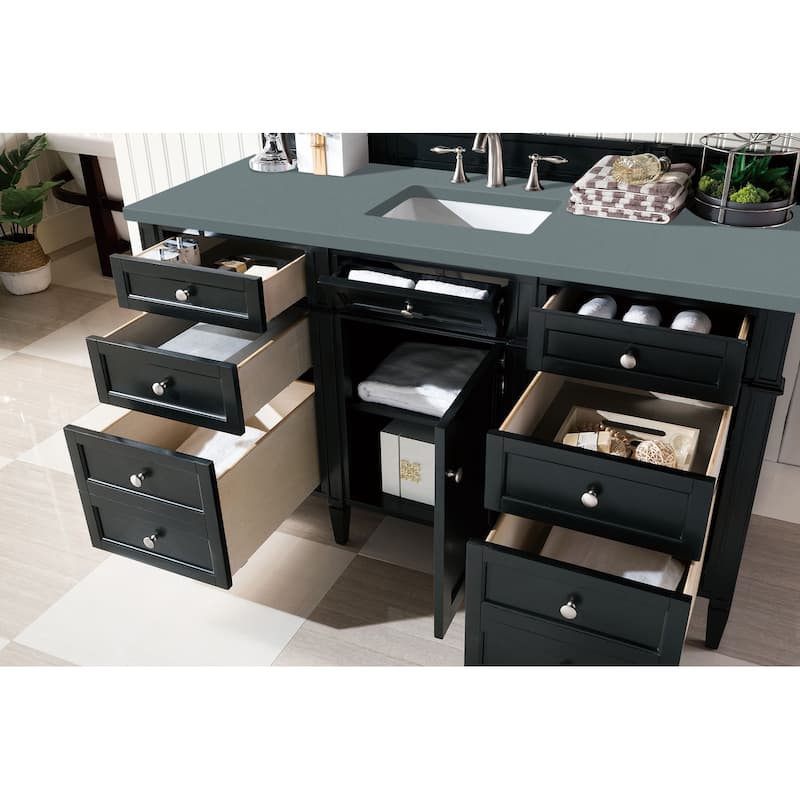 James Martin Vanities Brittany 60" Single Vanity, Black Onyx