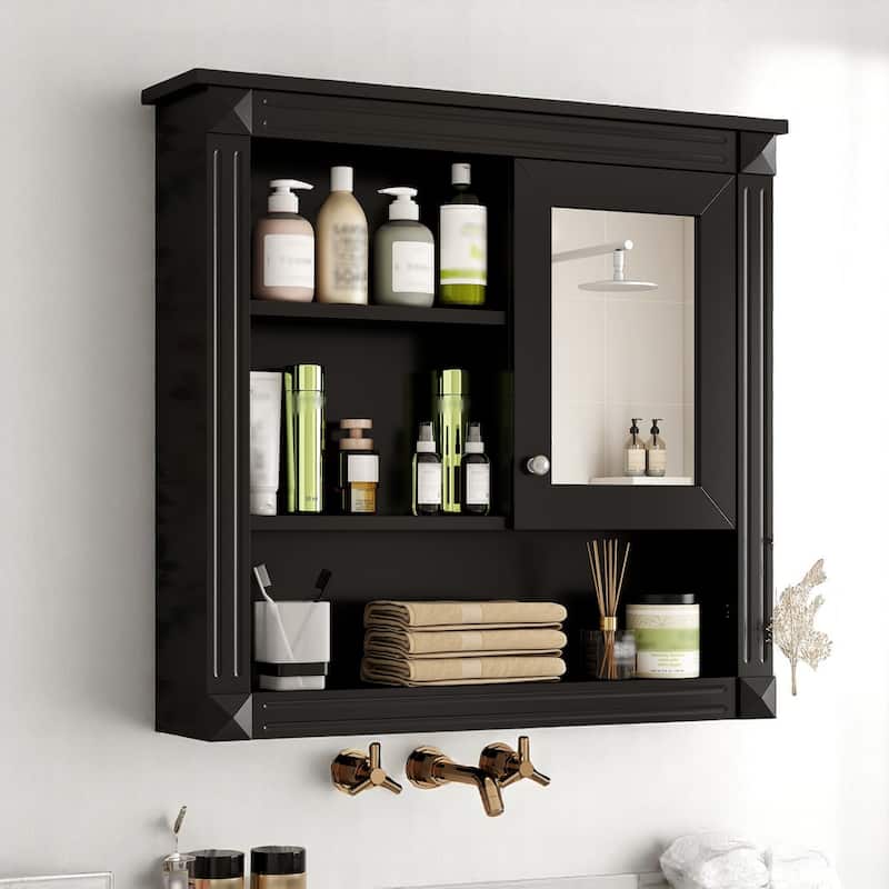 Bathroom Wall Cabinet with Mirror Door, 32" Over Toilet Storage with 4 Adjustable Shelves