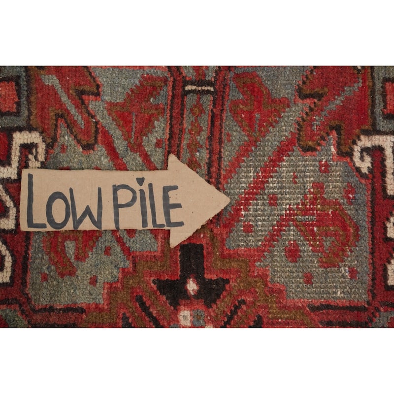 Hand Knotted Oriental 100% Wool Carpet Traditional Medallion Red Heriz Area Rug - 11' 6'' X 8' 7''