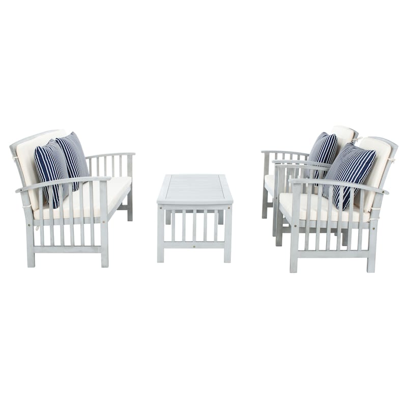 SAFAVIEH Outdoor Rocklin 4-piece Conversation Patio Set