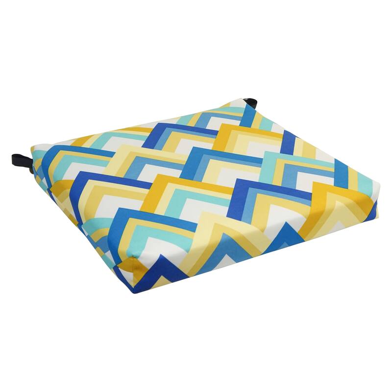 20-inch by 19-inch Patterned Outdoor Chair Cushions (Set of 4) - 20 x 19 - Resort Cornsilk