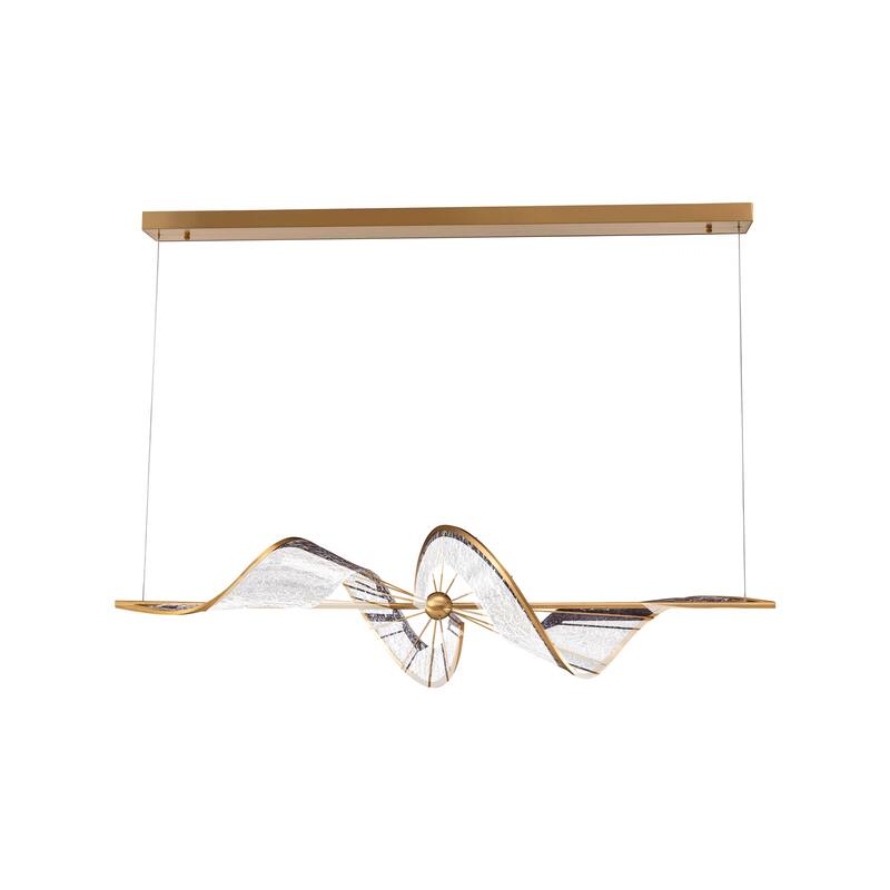Ziva by Golden Lighting Aurora Integrated LED Island Light in Brushed Champagne - Gold