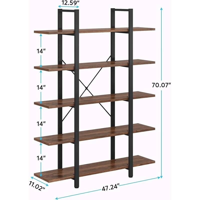 72" H 5-Tier Bookshe