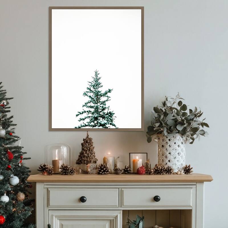 Winter Trees V by Justine Milton (23 x 30 in.), Framed Canvas Wall Art Print - Sylvie Dark Gold