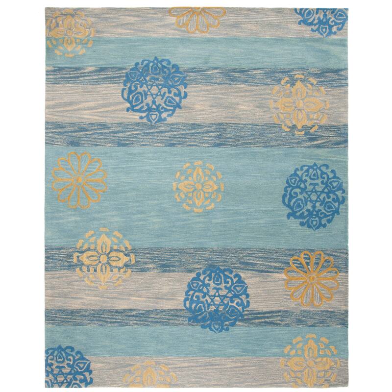 SAFAVIEH Handmade Soho Kourtney Stripe N.Z. Wool Rug