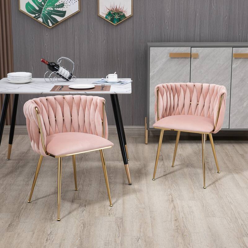 Makeup Chair, Home Backrest Light Luxury Dining Chair, Balcony Table Edge Chair (set of 2)